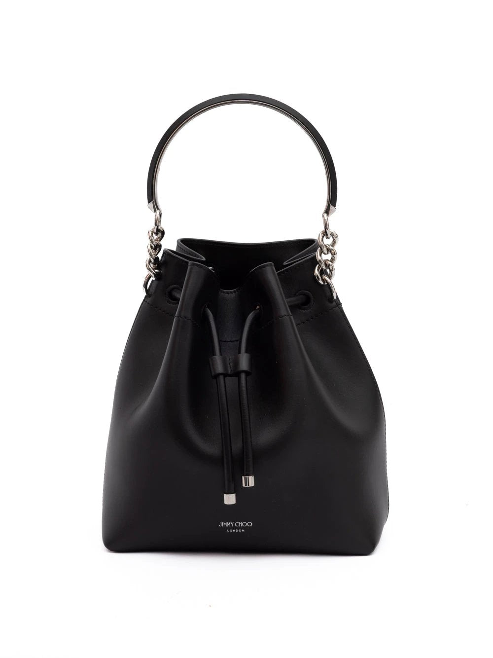 Jimmy Choo Black Bon Bon Leather Bucket by Jimmy Choo