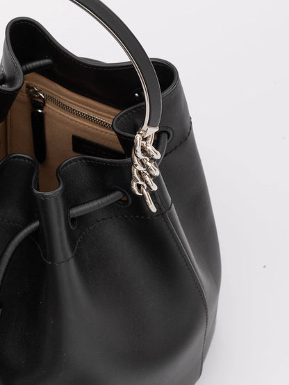 Jimmy Choo Black Bon Bon Leather Bucket by Jimmy Choo