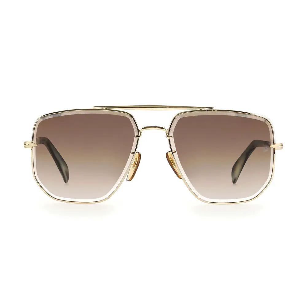 David Beckham Gold Metal Sunglasses by David Beckham