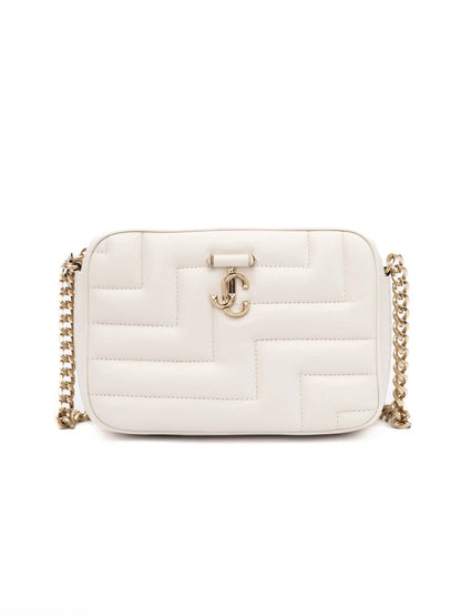 Jimmy Choo White Leather Avenue Camera Shoulder Bag by Jimmy Choo