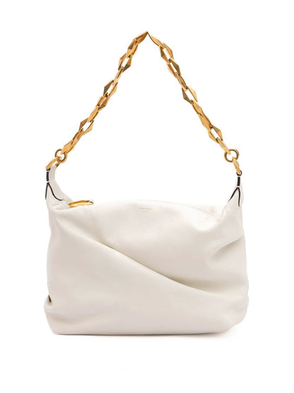 Jimmy Choo White Diamond Hobo Leather Shoulder Bag by Jimmy Choo