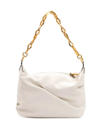 Jimmy Choo White Diamond Hobo Leather Shoulder Bag by Jimmy Choo
