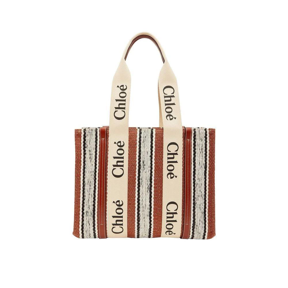 Chloé Brown Linen Tote Bag by Chloé