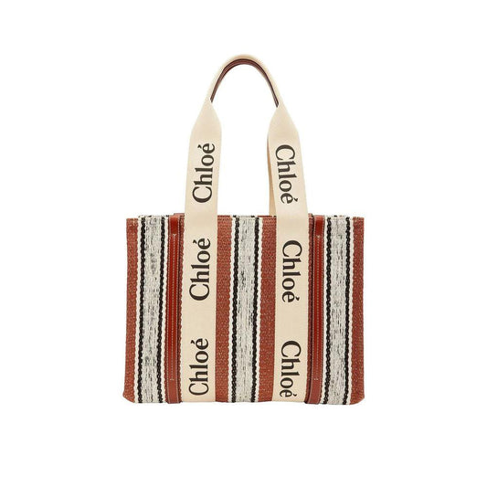 Chloé Brown Linen Tote Bag by Chloé