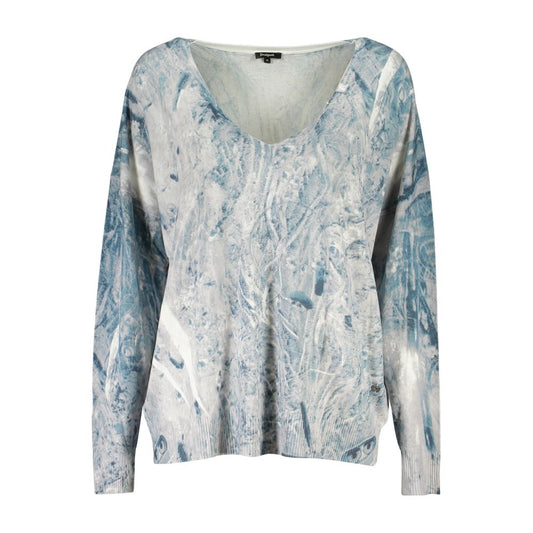 T-shirt Desigual femme Ottawa col V en viscose bleu clair – DE-43646