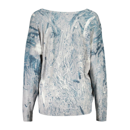 T-shirt Desigual femme Ottawa col V en viscose bleu clair – DE-43646