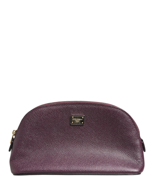 Dolce & Gabbana Dark Purple Leather DG Logo Zip Around Hand Purse Wallet by Dolce & Gabbana