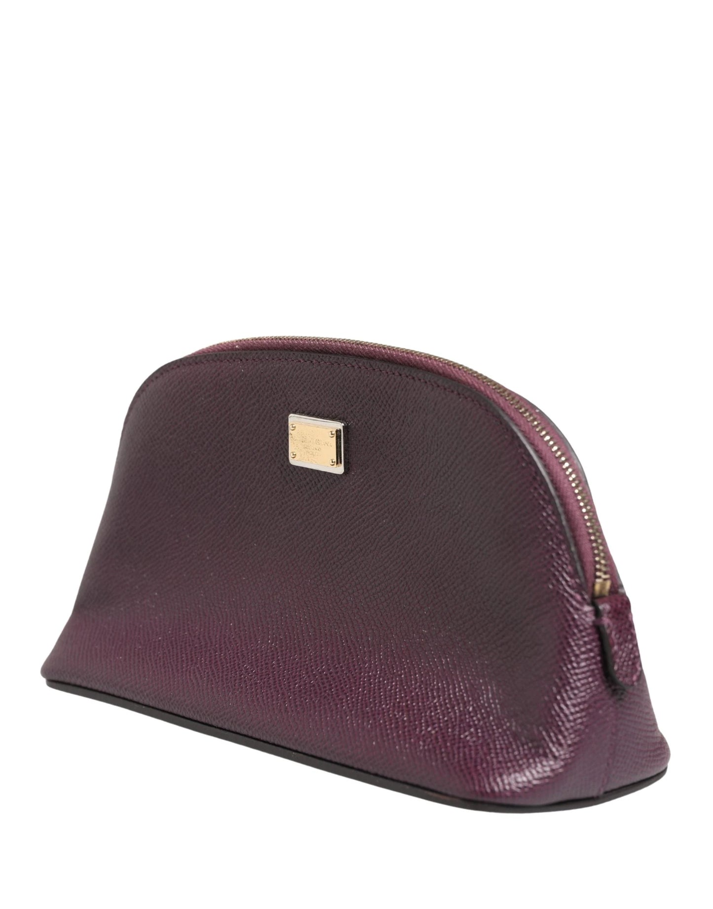 Dolce & Gabbana Dark Purple Leather DG Logo Zip Around Hand Purse Wallet by Dolce & Gabbana