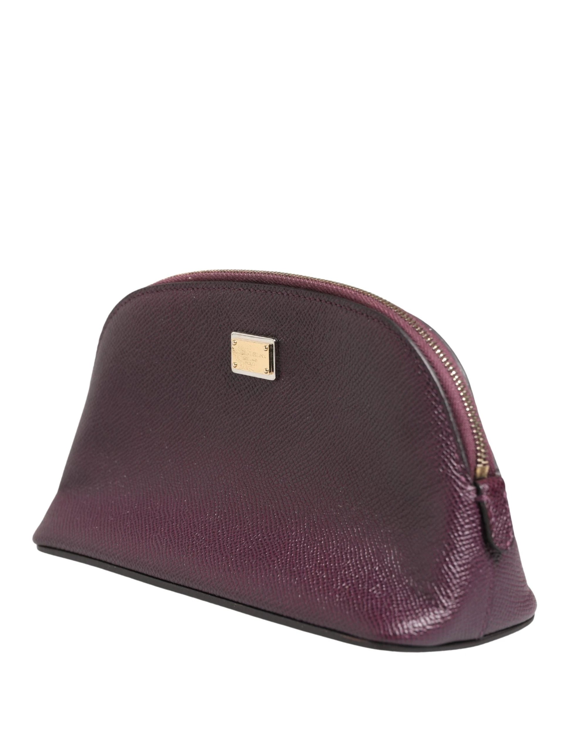 Dolce & Gabbana Dark Purple Leather DG Logo Zip Around Hand Purse Wallet by Dolce & Gabbana