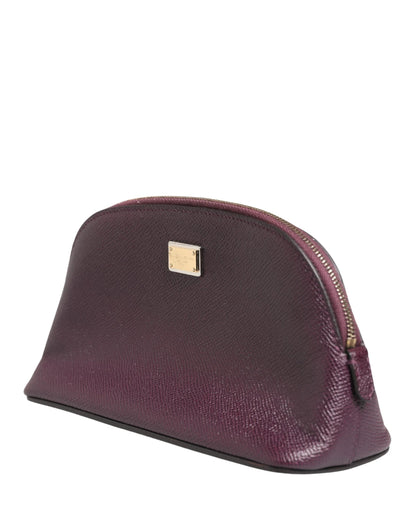 Dolce & Gabbana Dark Purple Leather DG Logo Zip Around Hand Purse Wallet by Dolce & Gabbana