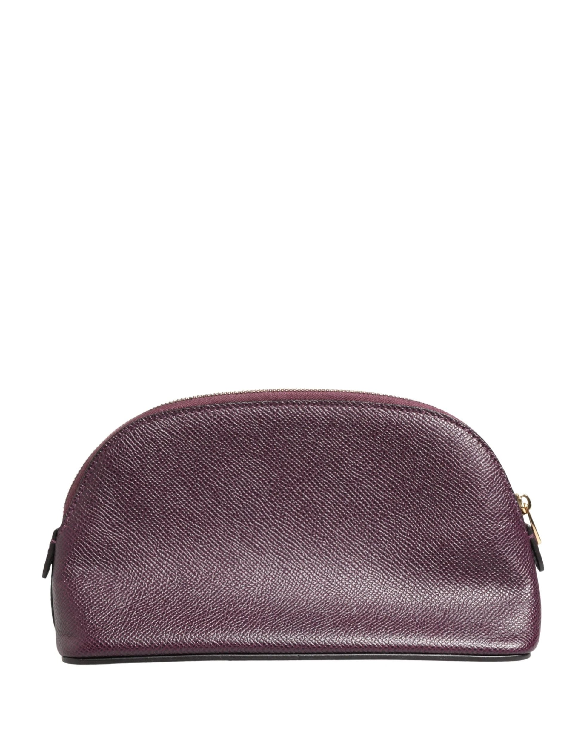 Dolce & Gabbana Dark Purple Leather DG Logo Zip Around Hand Purse Wallet by Dolce & Gabbana