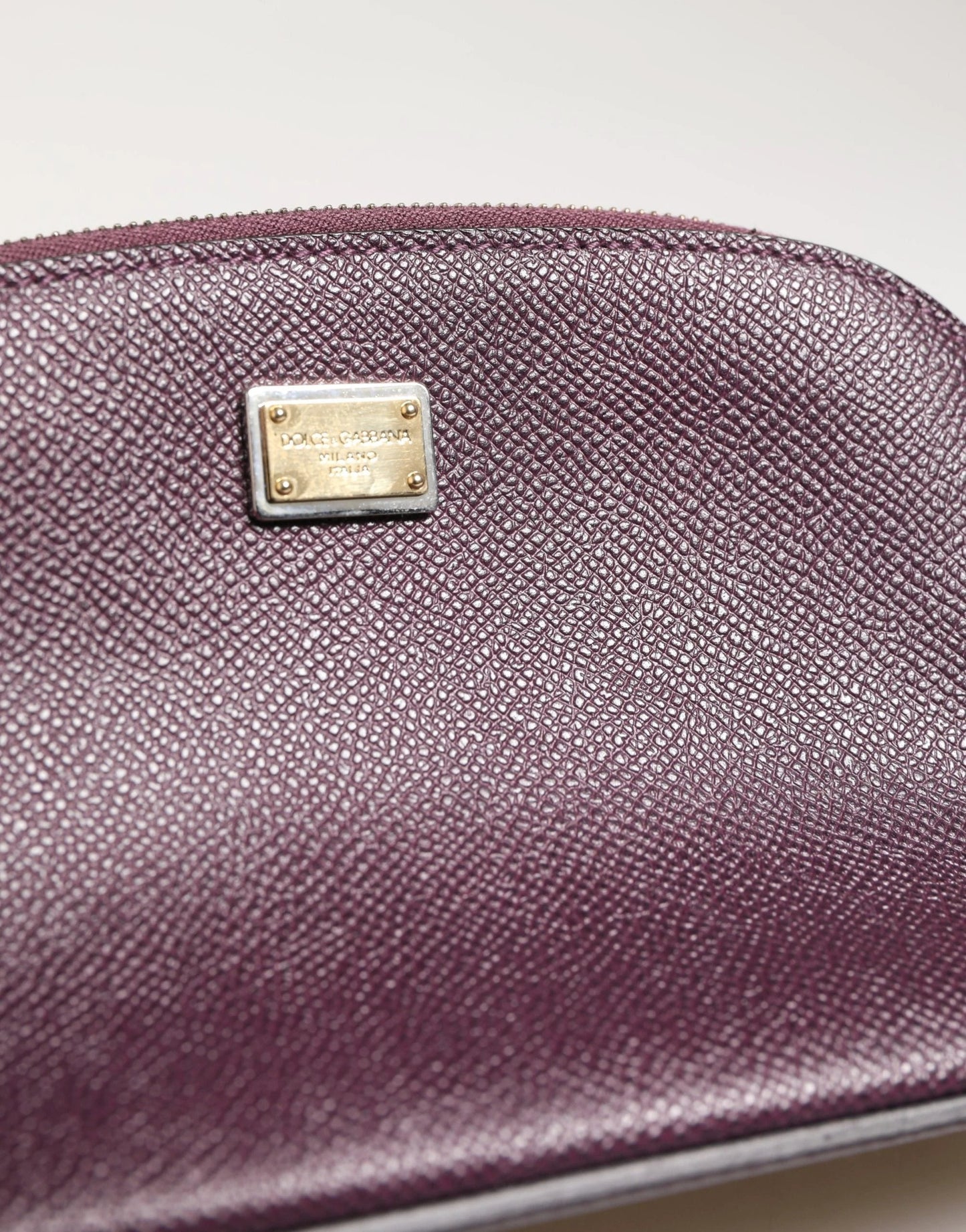 Dolce & Gabbana Dark Purple Leather DG Logo Zip Around Hand Purse Wallet by Dolce & Gabbana