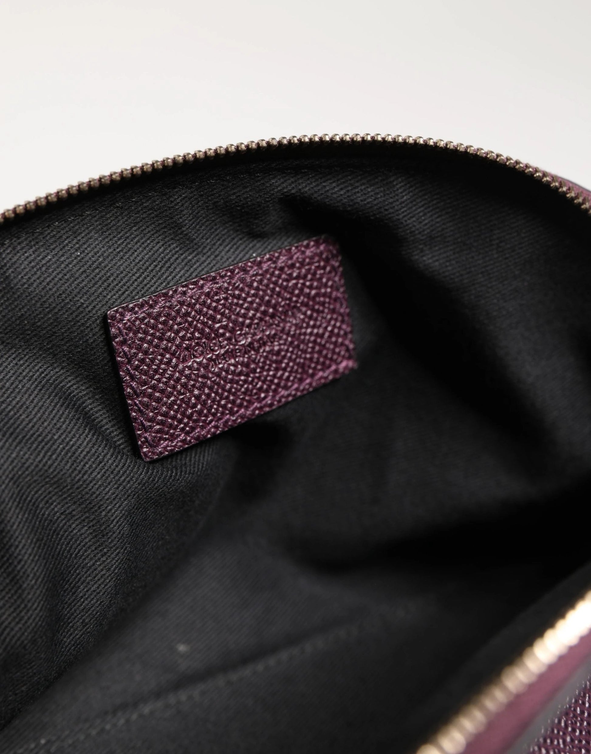 Dolce & Gabbana Dark Purple Leather DG Logo Zip Around Hand Purse Wallet by Dolce & Gabbana