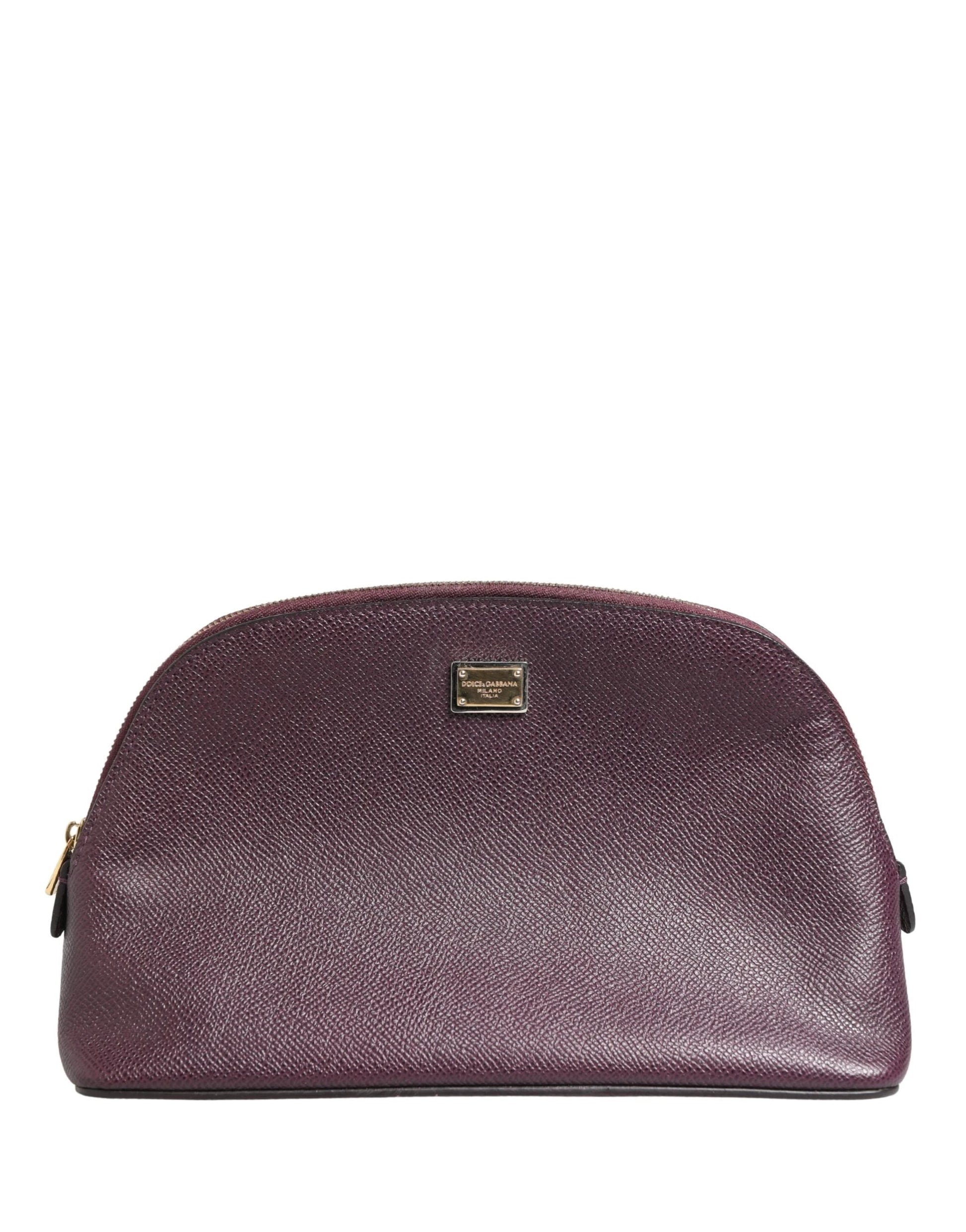 Dolce & Gabbana Dark Purple Leather DG Logo Zip Around Hand Purse Wallet by Dolce & Gabbana