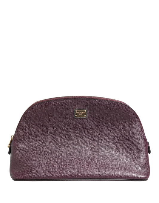 Portefeuille pochette zippé Dolce & Gabbana en cuir de veau violet foncé – BAG4773