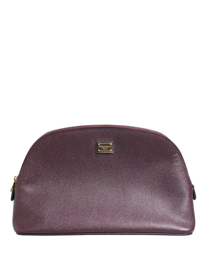 Dolce & Gabbana Dark Purple Leather DG Logo Zip Around Hand Purse Wallet by Dolce & Gabbana