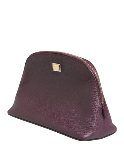 Dolce & Gabbana Dark Purple Leather DG Logo Zip Around Hand Purse Wallet by Dolce & Gabbana