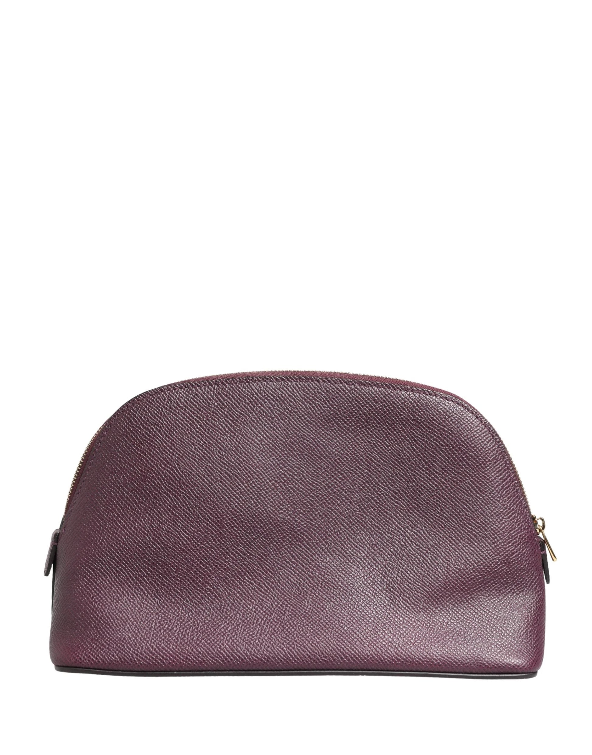 Dolce & Gabbana Dark Purple Leather DG Logo Zip Around Hand Purse Wallet by Dolce & Gabbana