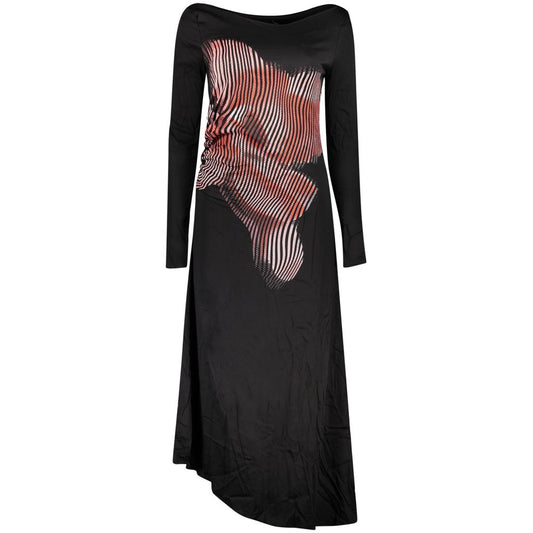 Robe Desigual femme longue imprimée en viscose noir – DE-43654