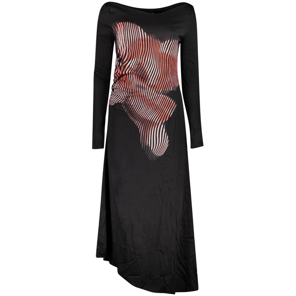 Robe Desigual femme longue imprimée en viscose noir – DE-43654