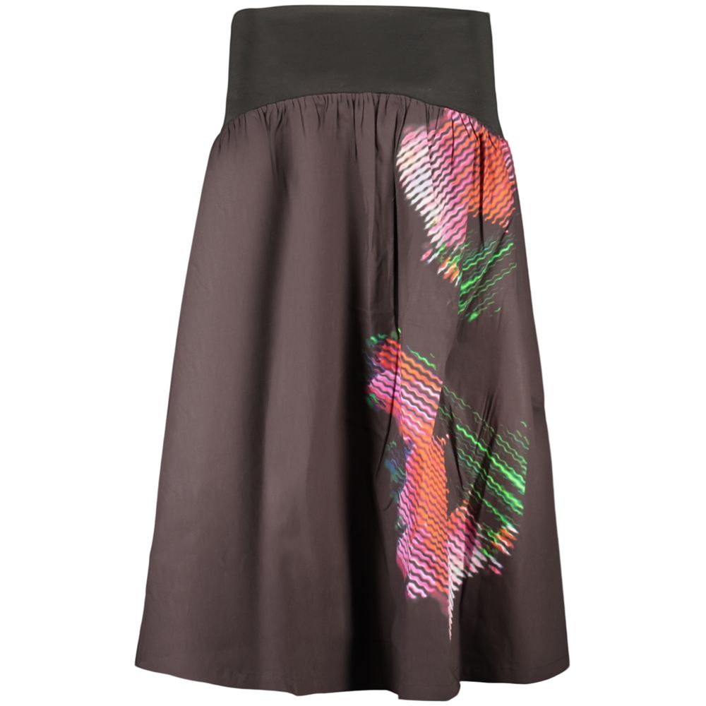 Jupe Desigual femme longue imprimée en coton noir – DE-43672