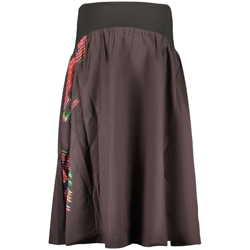 Jupe Desigual femme longue imprimée en coton noir – DE-43672