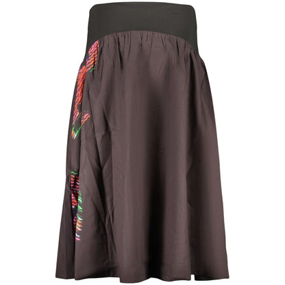 Jupe Desigual femme longue imprimée en coton noir – DE-43672