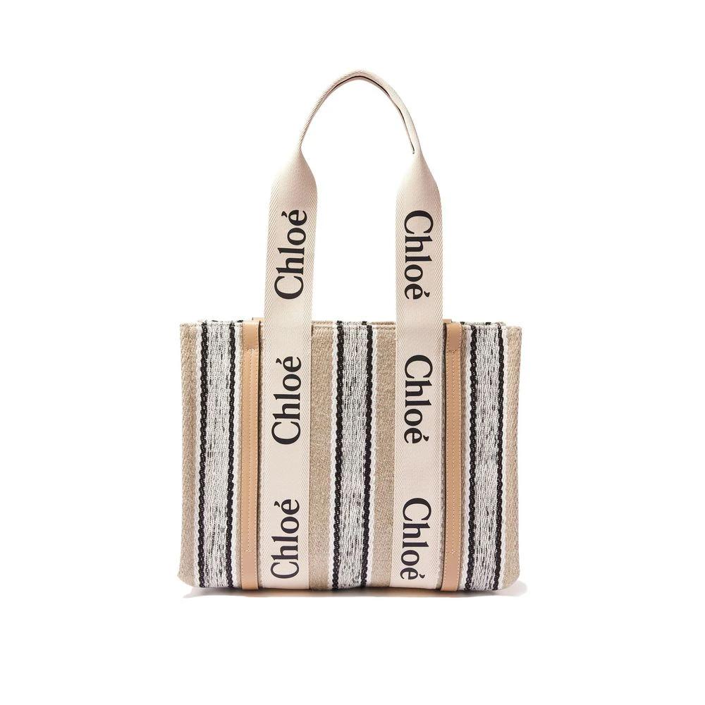 Chloé Beige Linen Tote Bag by Chloé
