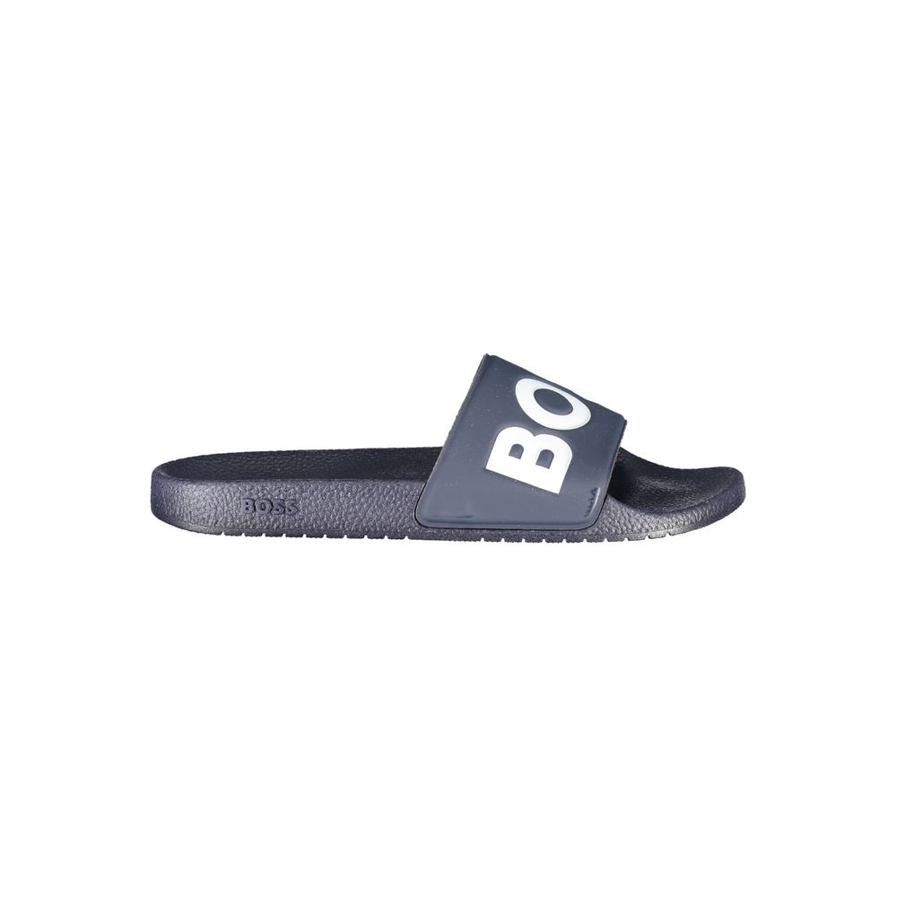 Hugo Boss Claquettes Homme – Logo Print, Bleu