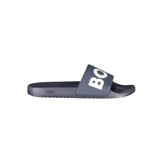 Hugo Boss Claquettes Homme – Logo Print, Bleu