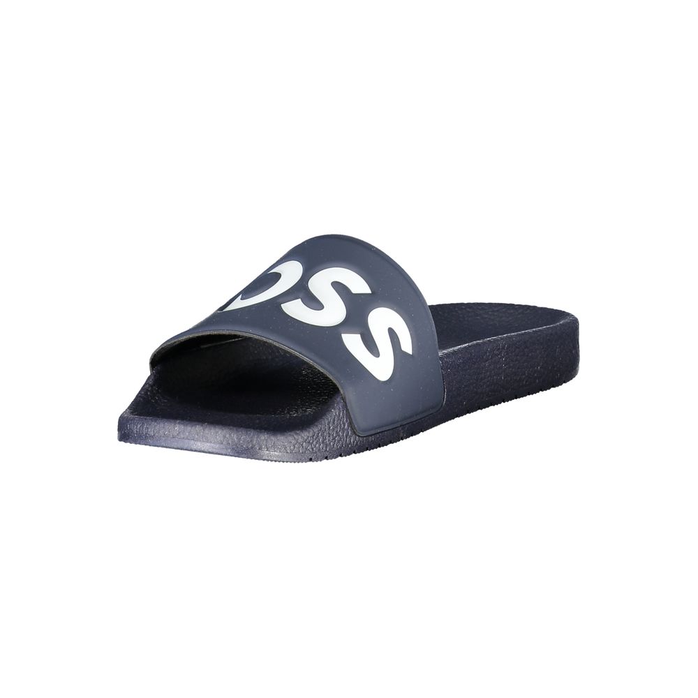 Hugo Boss Claquettes Homme – Logo Print, Bleu