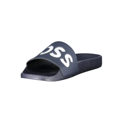 Hugo Boss Claquettes Homme – Logo Print, Bleu