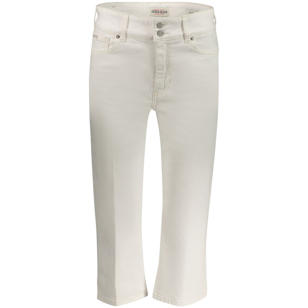 Jean Guess Jeans femme capri taille haute en coton blanc – GU-43800