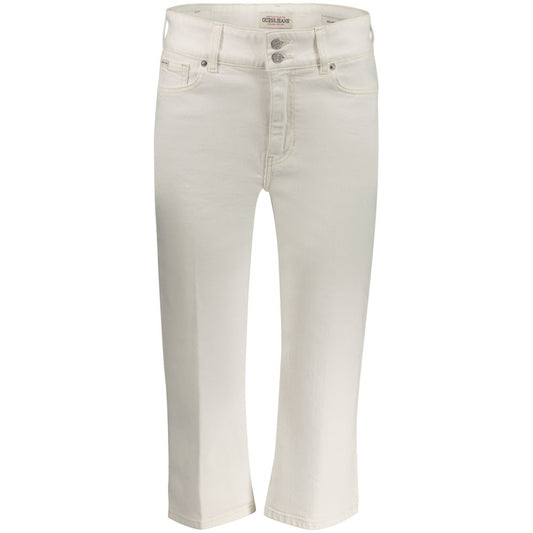Jean Guess Jeans femme capri taille haute en coton blanc – GU-43800