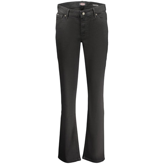 Jean Guess Jeans femme G08 droit taille mi-haute en coton noir – GU-43797