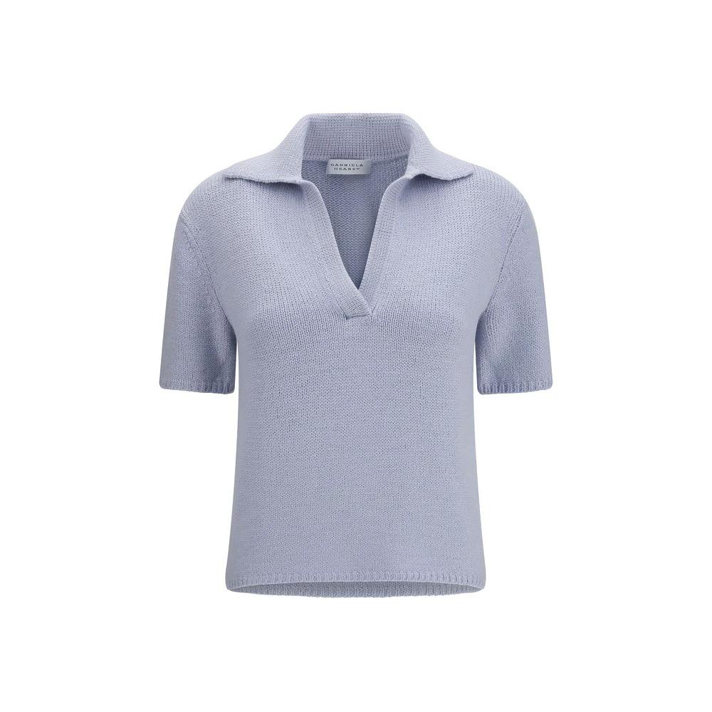 Gabriela Hearst Blue Cashmere Polo Shirt by Gabriela Hearst