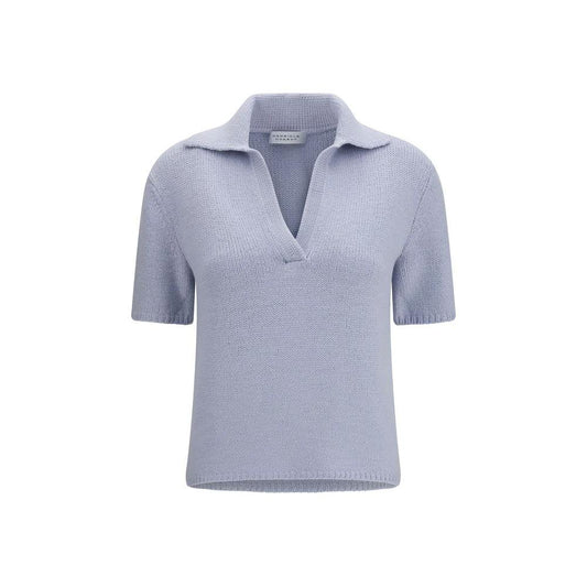 Gabriela Hearst Blue Cashmere Polo Shirt by Gabriela Hearst