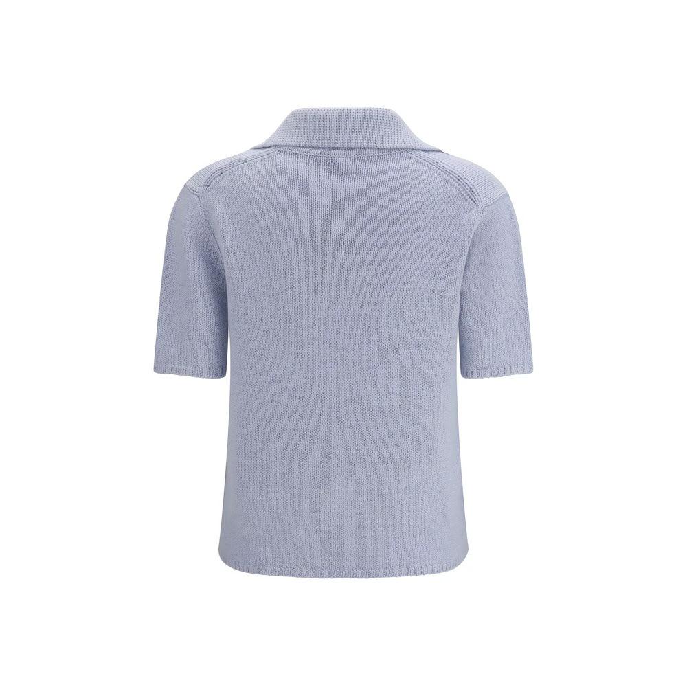 Gabriela Hearst Blue Cashmere Polo Shirt by Gabriela Hearst