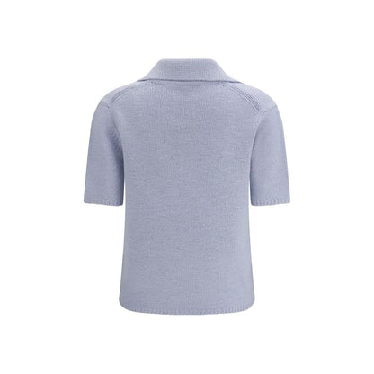 Gabriela Hearst Blue Cashmere Polo Shirt by Gabriela Hearst
