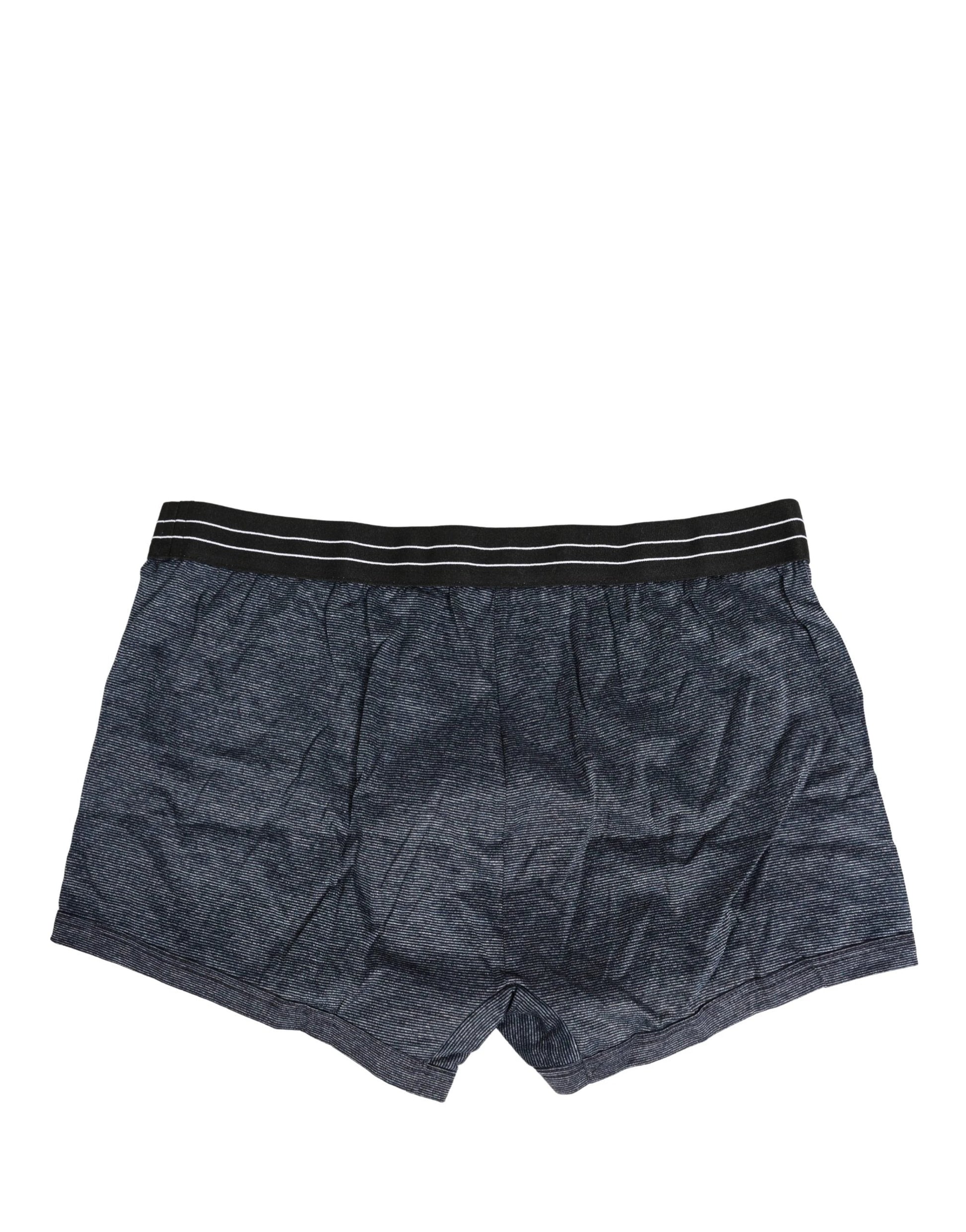 Dolce & Gabbana Dark Blue Logo Cotton Regular Boxer Underwear by Dolce & Gabbana
