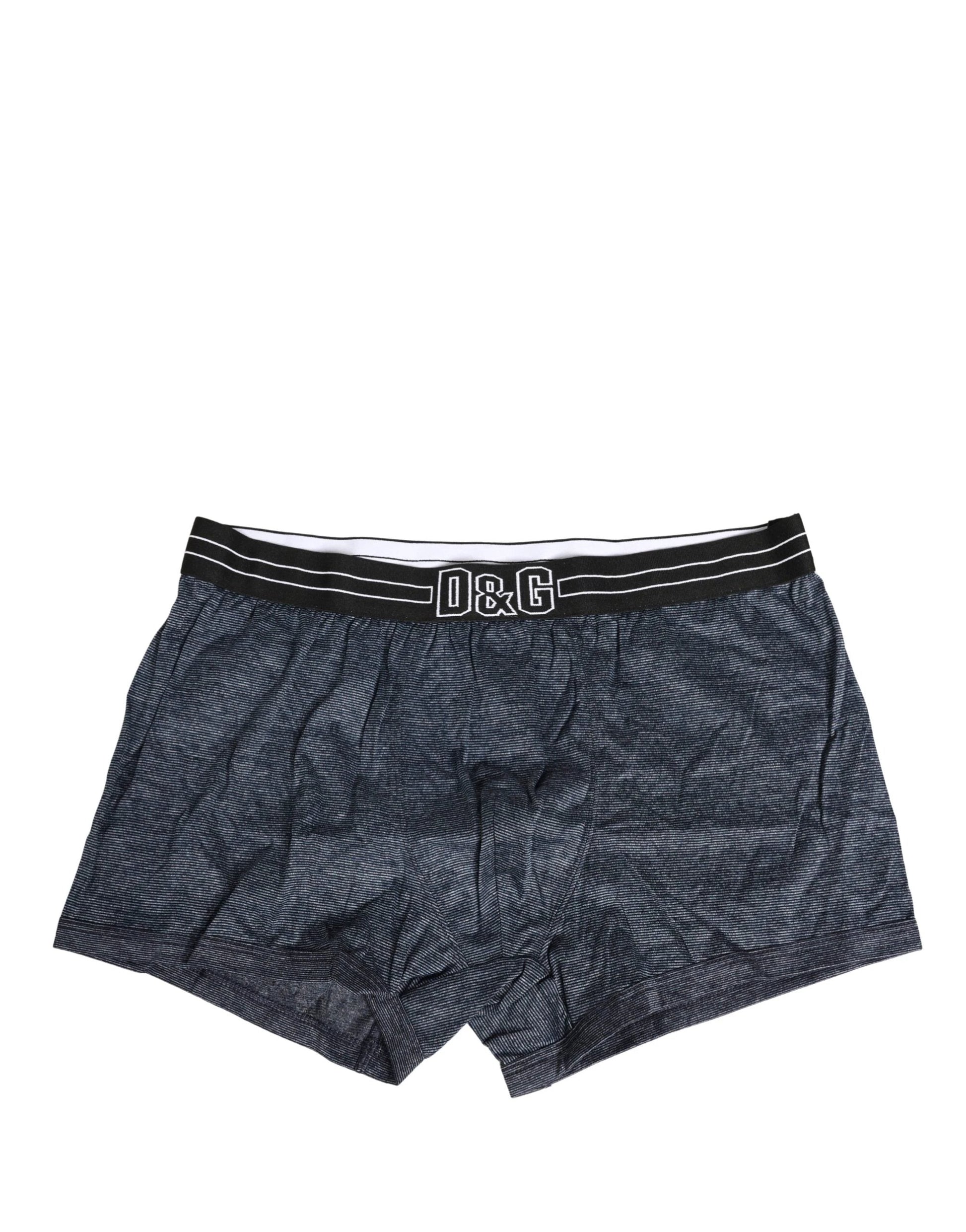 Dolce & Gabbana Dark Blue Logo Cotton Regular Boxer Underwear by Dolce & Gabbana