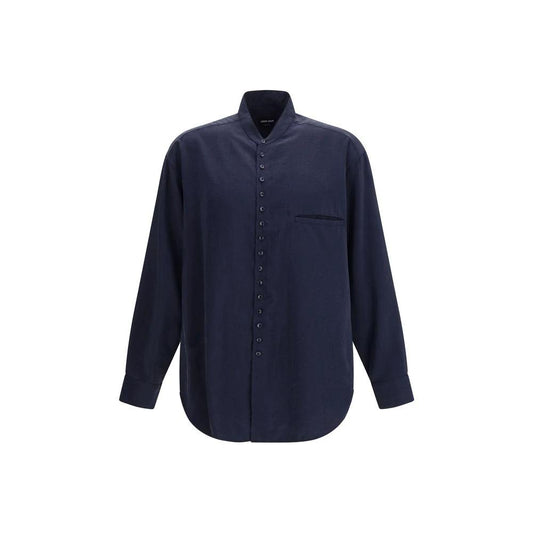 Giorgio Armani Blue Silk Dress Shirt by Giorgio Armani
