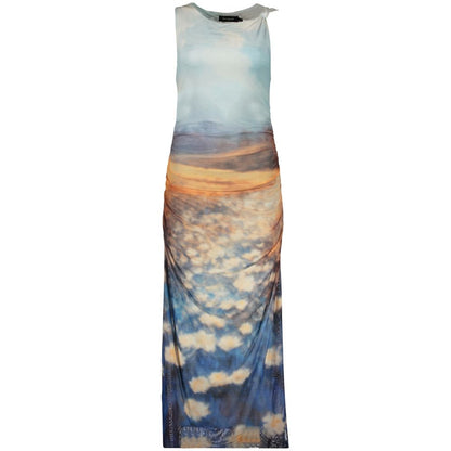Robe Desigual femme Vermont longue sans manches en polyester bleu azur – DE-43972