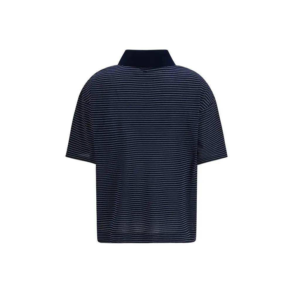 Ami Paris Blue Cotton Polo Shirt by Ami Paris