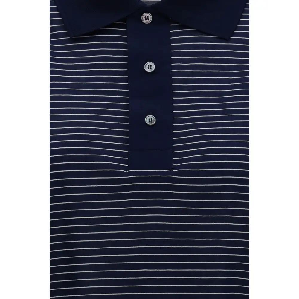 Ami Paris Blue Cotton Polo Shirt by Ami Paris
