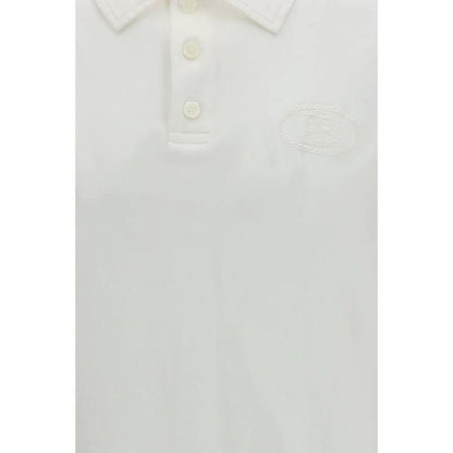 Burberry White Cotton Polo Shirt by Burberry