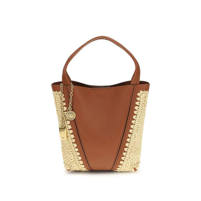 Chloé Beige Raffia Shoulder Bag by Chloé