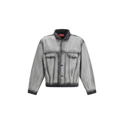 Diesel Gray Cotton Denim Jacket by Diesel