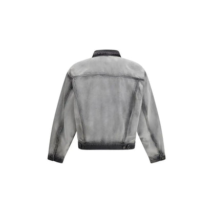 Diesel Gray Cotton Denim Jacket by Diesel