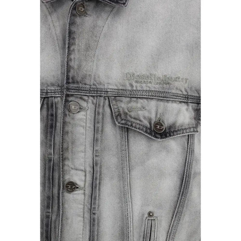 Diesel Gray Cotton Denim Jacket by Diesel